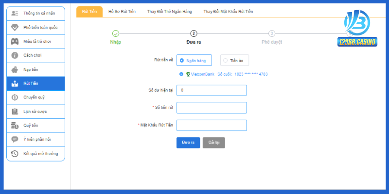 Bạn rút tiền thành công tại nhà cái